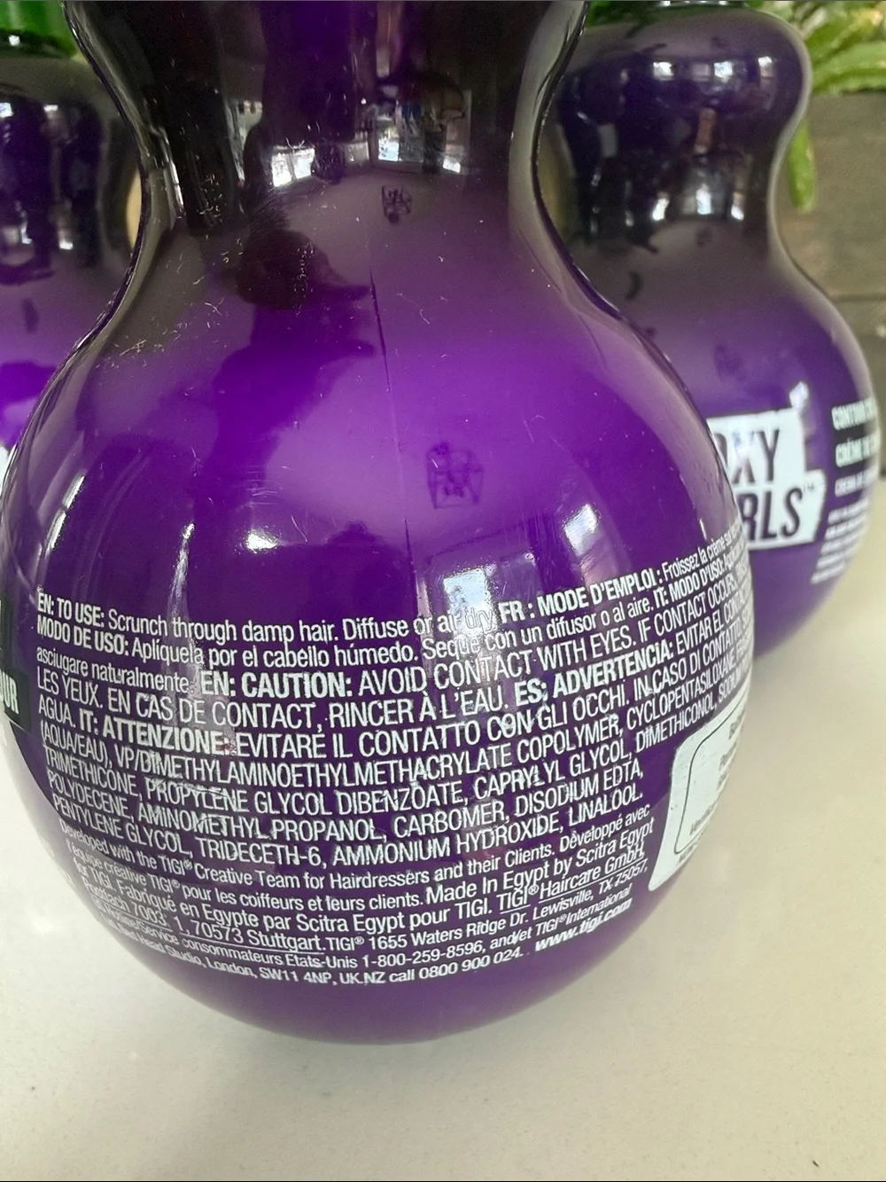 3 BedHead Foxy Curls Curl Enhancer - Purple Bottle with Green Pump